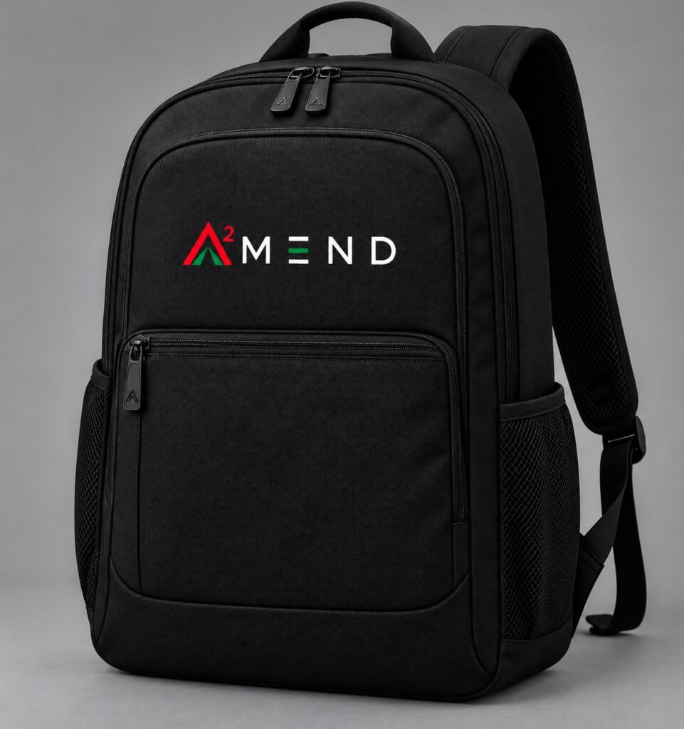 A²MEND embroidered backpack